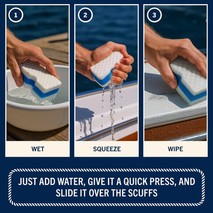 RainierSupplyCo Boat Scuff Eraser - Magic Boat Erasers for Cleaning Seats, Hulls, & Interiors - Non-Toxic & Safe for Vinyl, Leather & Fiberglass Surfaces - Ideal for Pontoon and Marine Cleaning Kits