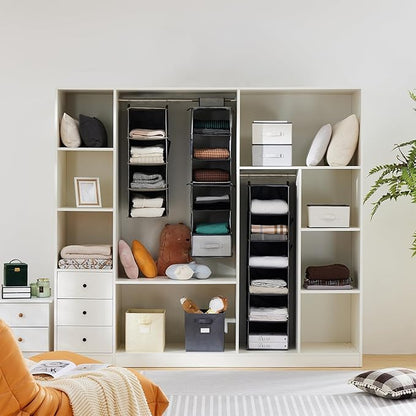 YOUDENOVA Hanging Closet Organizer, 5-Shelf Closet Hanging Storage Shelves