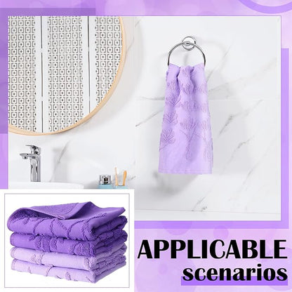 2 Pcs Lavender Hand Towels for Bathroom Purple Lavender Bathroom Hand Towel