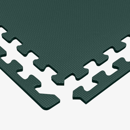 We Sell Mats 3/8 Inch Thick Multipurpose Exercise Floor Mat with EVA Foam, Interlocking Tiles, Anti-Fatigue for Home, or Gym, Hunter Green, 48 Sq Ft