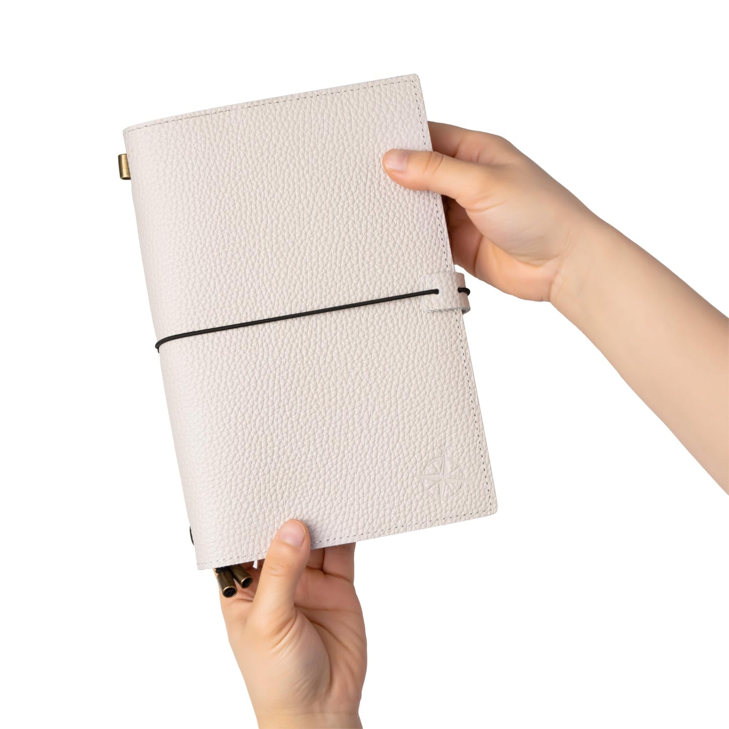 WANDERINGS A5 Travelers Notebook with Pockets – Oat Leather Journal – 6" x 8.5" (15 x 22cm) – Refillable Travel Journal – 120 GSM Blank Inserts