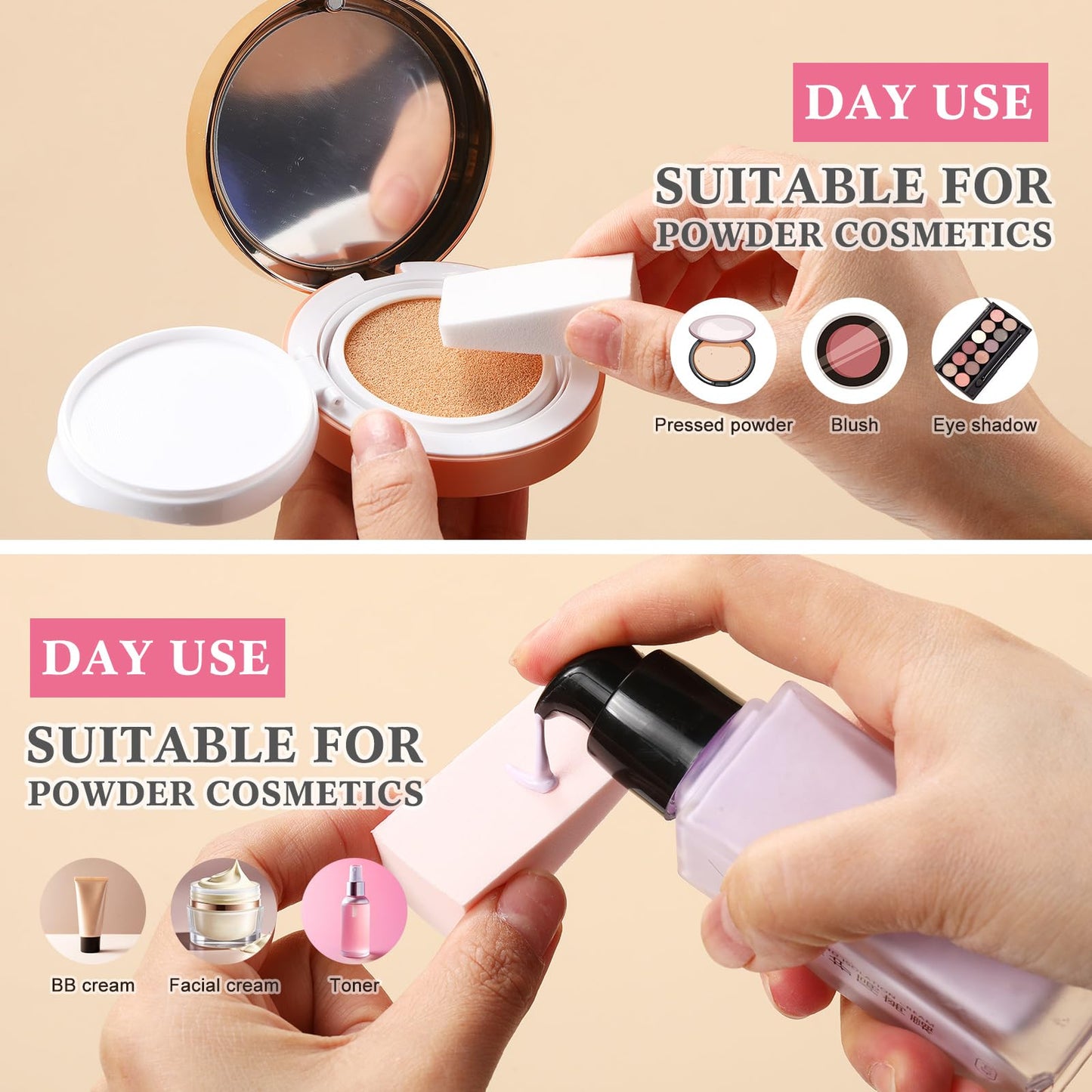 100 Pieces Cosmetic Sponges Latex Makeup Foam Wedges Foundation Beauty Tools (White)