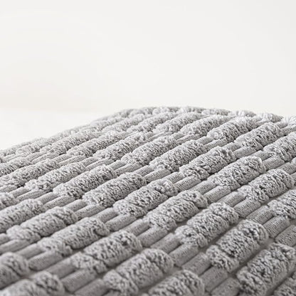 Fancy Homi Gray Long Lumbar Farmhouse Decorative Throw Pillow Covers 20x54 Inch for Bed Couch Bed Sofa, Rustic Boho Room Decor, Soft Striped Corduroy Rectangle Cushion Case 50x137 cm