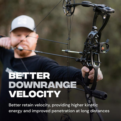 BALLISTA FRACTURA Hunting Micro Diameter Arrows for Compound and Recurve Archery Bow - Carbon 32", OD 6mm, Spine 300-6pcs