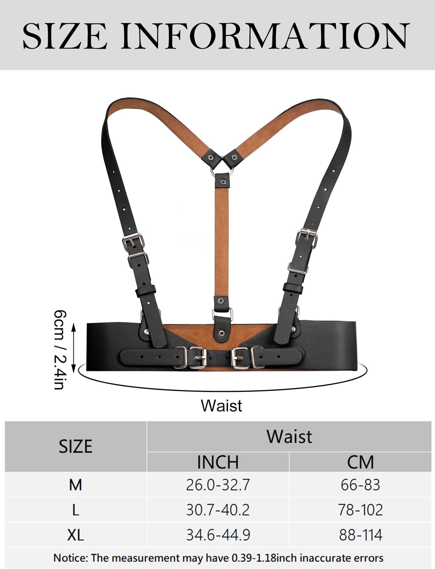 Happy Cherry Harness Belt for Women Punk Belt PU Leather Fashion Accessories for Dress Blouses