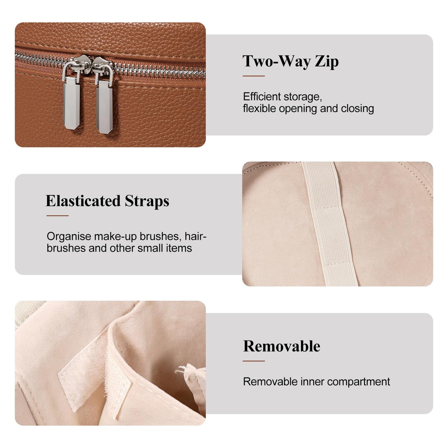honitty Makeup Bag, Travel Make up Case with Compartments and Handle, Portable Cosmetic Organizer Bags,Toiletry Bag for Women