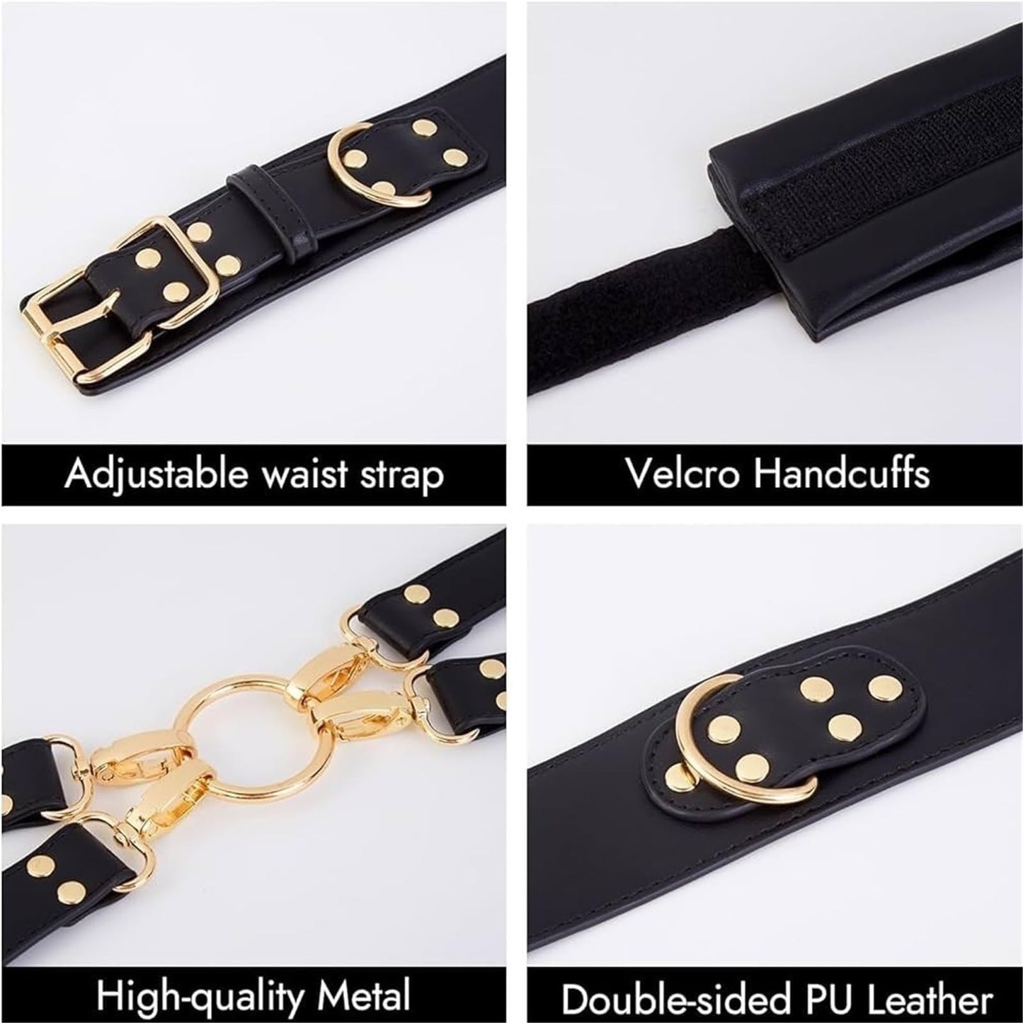 LUXINGLU Punk Leather Thigh Harness,Women Punk Belts PU Leather for Women, Waist Leg Garter for Halloween, Party, Nightclub(Black)