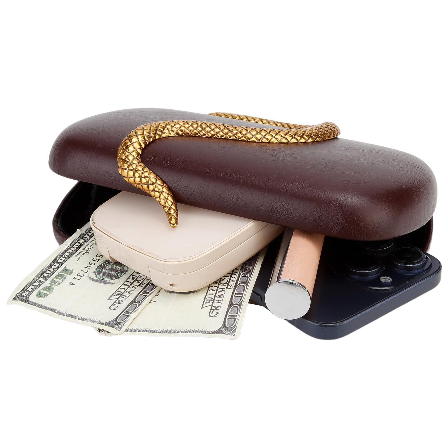 Evening Clutch Purse for Women Small Handbag PU Leather Clutch Handbag Shoulder Bag for Wedding Formal Party (Burgundy)