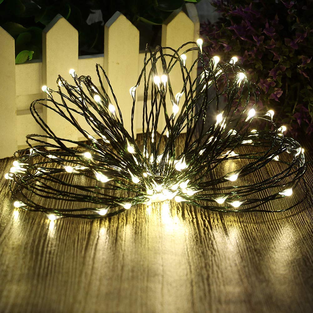 Battery Operated Starry Lights - 18FT 50 Micro LEDs, Warm White, Waterproof, Christmas Tree, Wreath, DIY Wedding