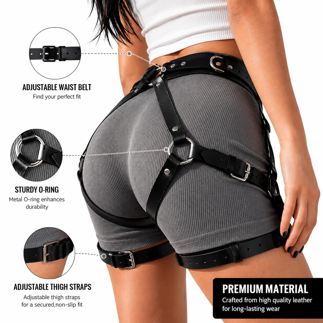 Women's garter belt Leather Thigh harness Punk Leg Belts lingerie Bar Carnival Party Cosplay outfits Accessories