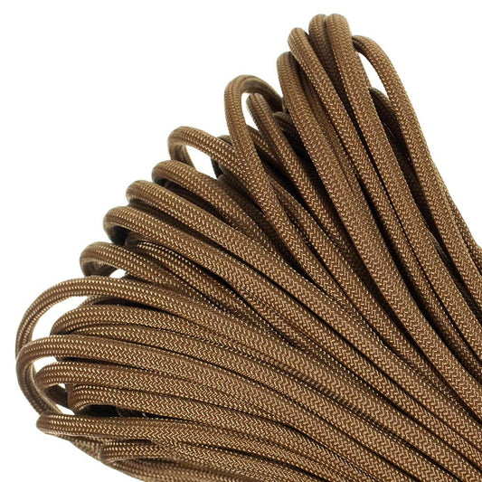 Paracord Planet Genuine Type III 550lb Paracord – Nylon Cord in Solid, Multi, and Reflective Colors – Coyote Brown (25 ft)
