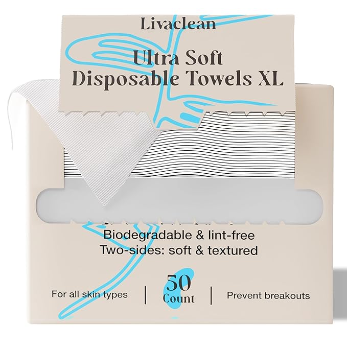 50 CT Face Cloths for Washing Face – Biodegradable Viscose Disposable Face