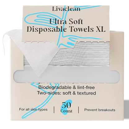 50 CT Face Cloths for Washing Face – Biodegradable Viscose Disposable Face