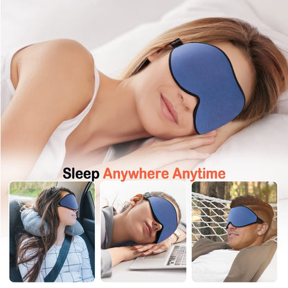 LitBear Sleep Mask for Side Sleeper Women Men, Eye Mask for Sleeping Light Blocking, 3D Contoured Cup Sleeping Mask, Soft Breathable Sleep Eye Mask with Adjustable Elastic Strap for Travel