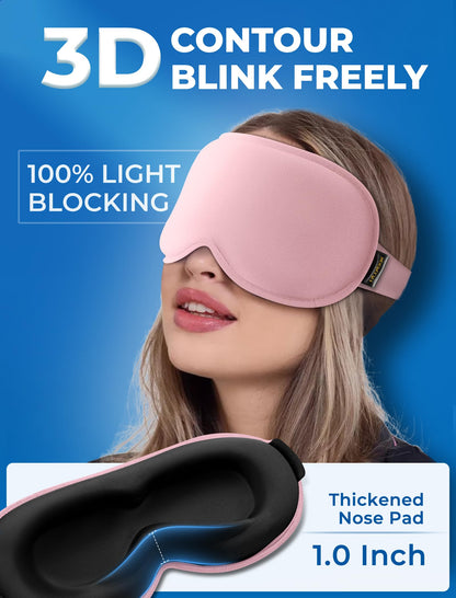 3D Cooling Gel Sleep Mask for Women & Men – 6oz Weighted Eye Mask for Sleeping, 100% Blackout, Ice Cold Gel, Migraine & Headache Relief, Eye Care, Deep Relaxation, Airplane Travel Essentials, Gift