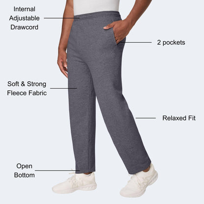 Hanes mens Hanes Comfortsoft Ecosmart Men's Fleece Sweatpants, Charcoal Heather, Large US