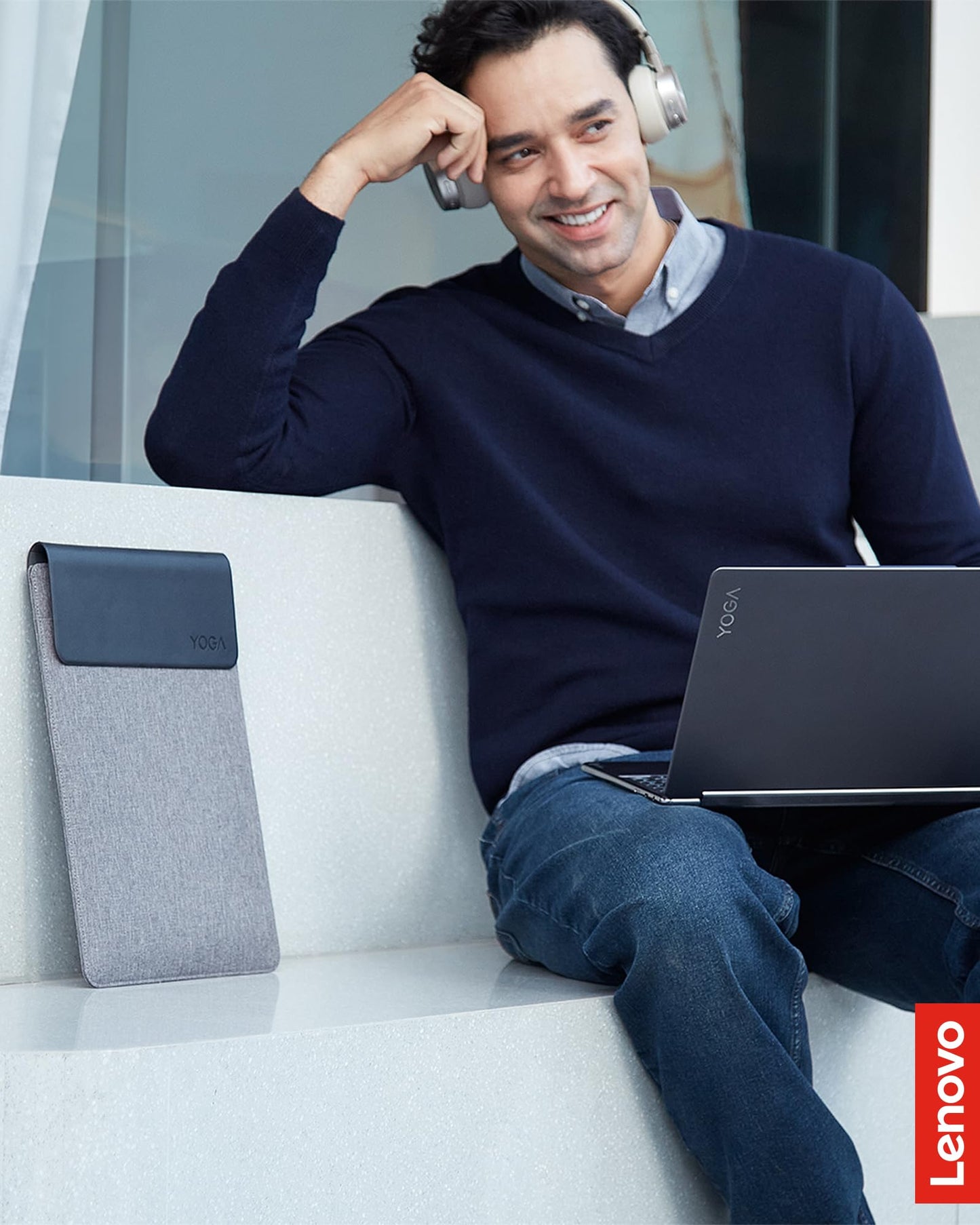 Lenovo Slim Laptop Sleeve 14 Inch Notebook/Tablet - Compatible with MacBook Air/Pro - Eco-Friendly Lightweight Case with Accessory Pocket & Magnetic Closure - Grey