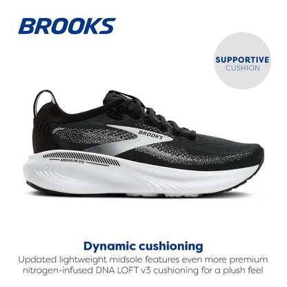 Brooks Women’s Adrenaline GTS 25 Supportive Running & Walking Shoe - Black/Grey/White - 12 Wide