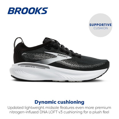Brooks Women’s Adrenaline GTS 25 Supportive Running & Walking Shoe - Black/Grey/White - 9 X-Wide