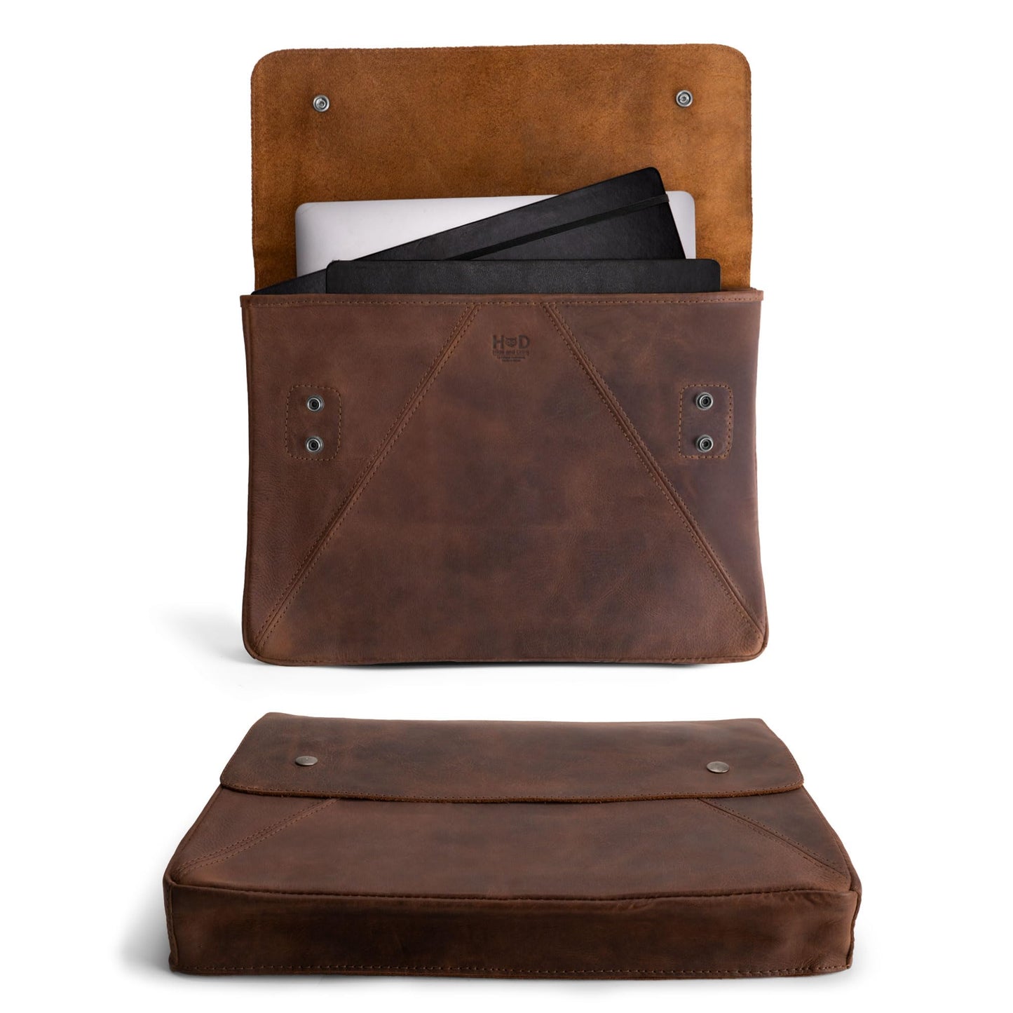 Leather Document Holder XL, Premium Leather Portfolio for Men, Padfolio/Folio, Professional Resume Folder/Binder, Stylish Legal Pad Holder for Office and Business (Bourbon Brown)