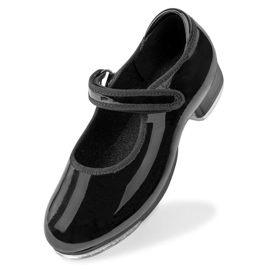 Stelle Tap Shoes for Girls Toddler Boys PU Leather Dance Shoes(Toddler/Little Kid/Big Kid)(Black,12ML)