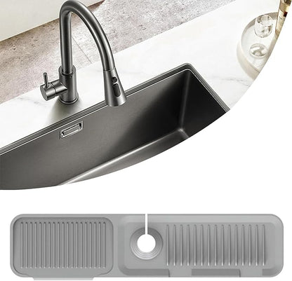 Kitchen Sink Splash Guard Silicone Faucet Handle Drip Catcher Tray Sink