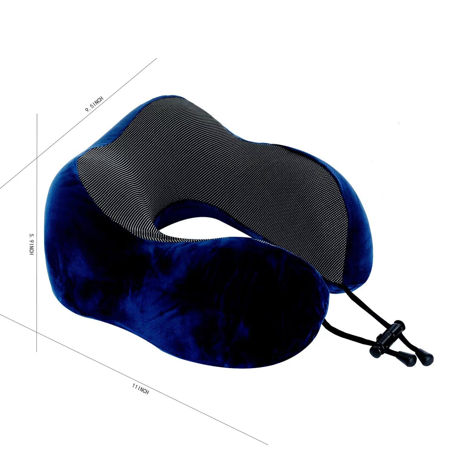Memory Foam Travel Pillow, Neck Pillow with 360-Degree Head Support, Comfortable and Lightweight, Ideal for Sleeping on Airplane, Car, Train, Bus and Home Use, Comes with Storage Bag (Black)