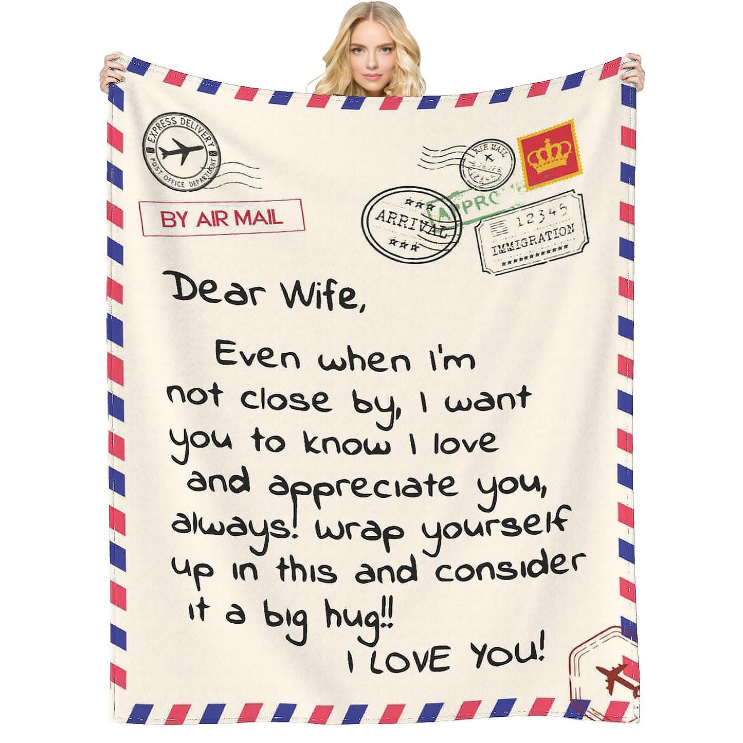 Gifts Blanket to Wife from Husband, Anniversary Birthday Gifts for Wife, Presents for Wife Mother's Day,Christmas, Valentines Day Gifts, Soft Flannel Throw Blanket Bed Wife Blanket Gift(50‘’x60'')