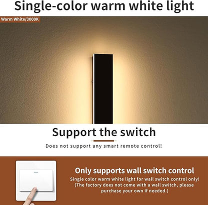 2 Pack 31.4inch Modern Exterior Wall Lights, 3000K Warm White, Outdoor Wall Mount Linear Sconces, 31W, IP65 Waterproof Minimalist Strip Led Lighting for House, Porch, Garage, Garden