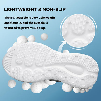 AFB Unisex Running Shoes Women Men Walking Tennis Sports Lightweight Arch Support Luminous Sneakers White