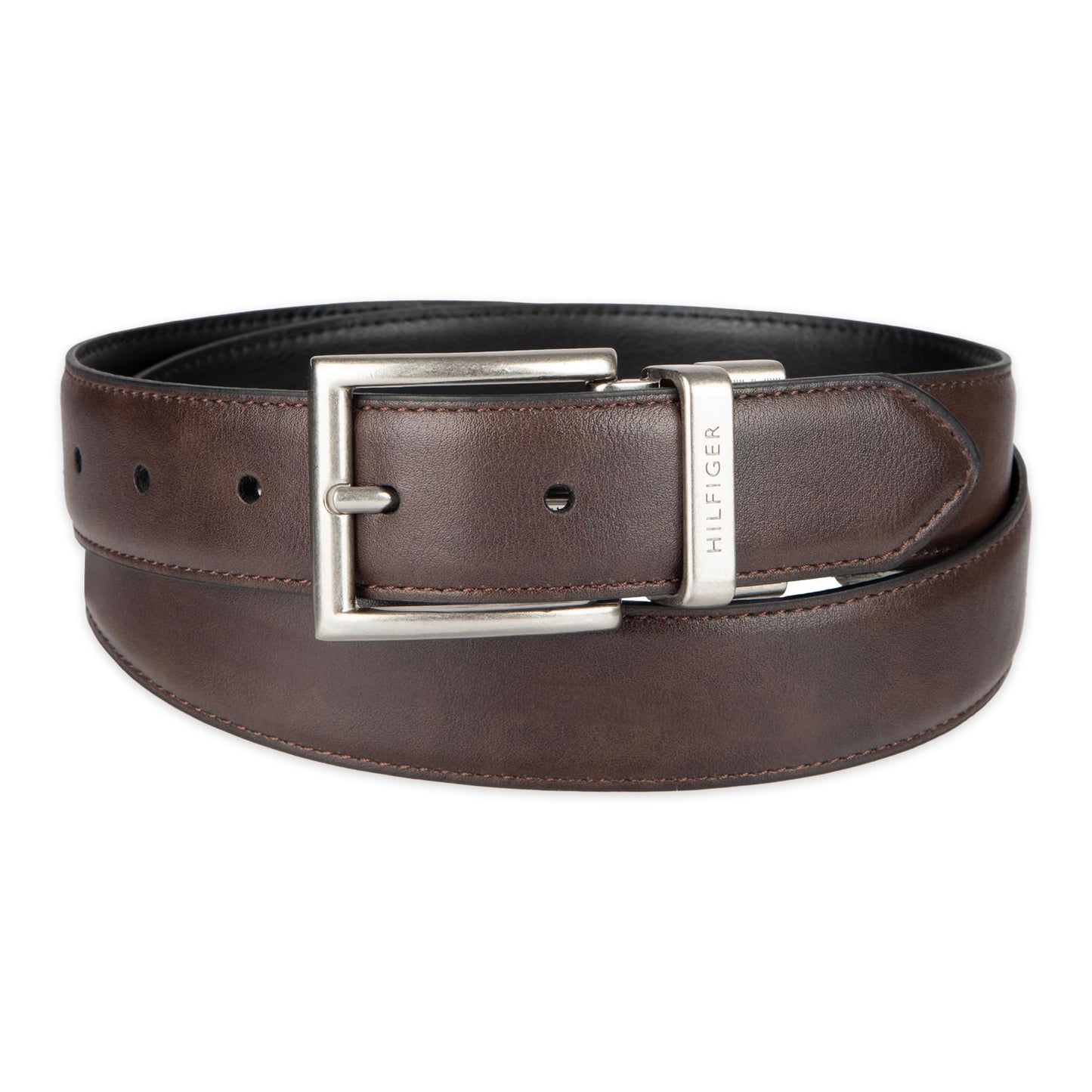Tommy Hilfiger mens Reversible Belt, Brown/Black, 36 US