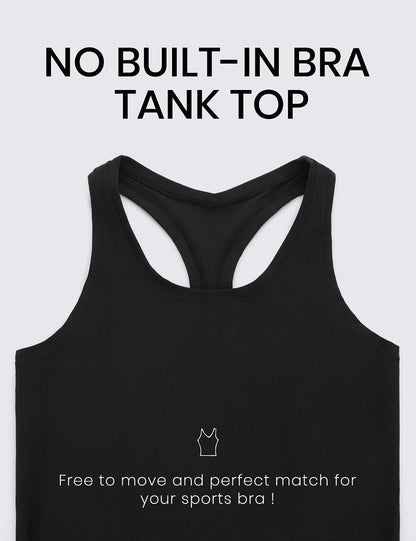 CRZ YOGA Women's Butterluxe Yoga Workout Tank Tops Racerback Sleeveless Camisole Athletic Gym Shirts Black X-Large