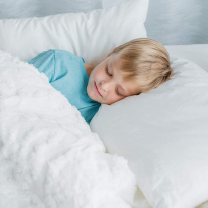 Little Sleepy Head Youth Pillow Case - 100% Made Cotton & Hypoallergenic Pillow Case - Snug Fit Envelope Pillowcase Enclosure - Youth Pillow 16x22 Size - (White Envelope) Design Travel Pillow Cover