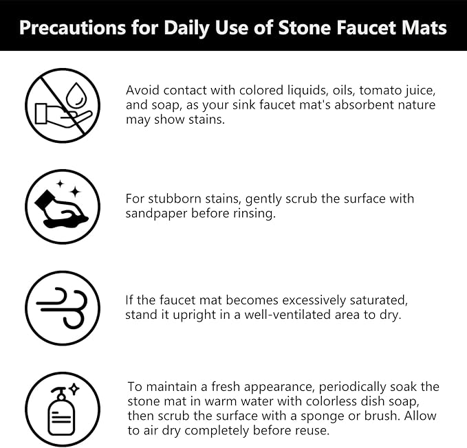 Kitchen Sink Faucet Mat, Super Absorbent Diatomaceous Earth kitchen Sink Mat
