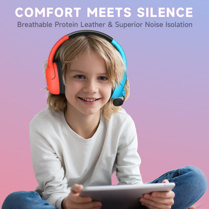 Wireless Gaming Headset for Nintendo Switch/Lite/OLED, Wireless Gaming Headphones with Mic for Nintendo Switch 2/Fortnite/Sports - Red/Blue
