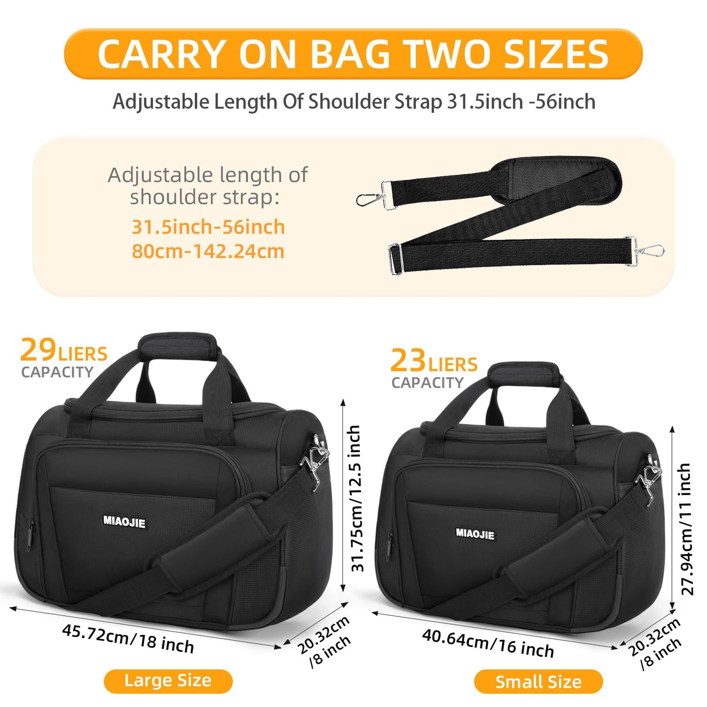 Underseat Carry On Luggage Lightweight Travel Tote Weekender Bag Overnight Duffle Bag for Travel, Travel Essentials Personal Item Travel Bag for Women and Men,Black-16Inch