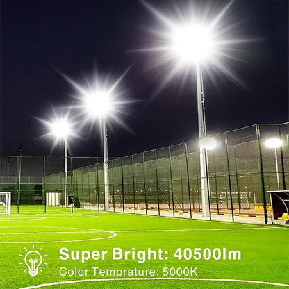 STASUN LED Flood Light Outdoor, 450W 40500lm Outdoor Lighting with 330° Wider Lighting Angle, 5000K, 3 Adjustable Heads, IP66 Waterproof LED Security Area Lights for Yard, Stadium, Parking Lot