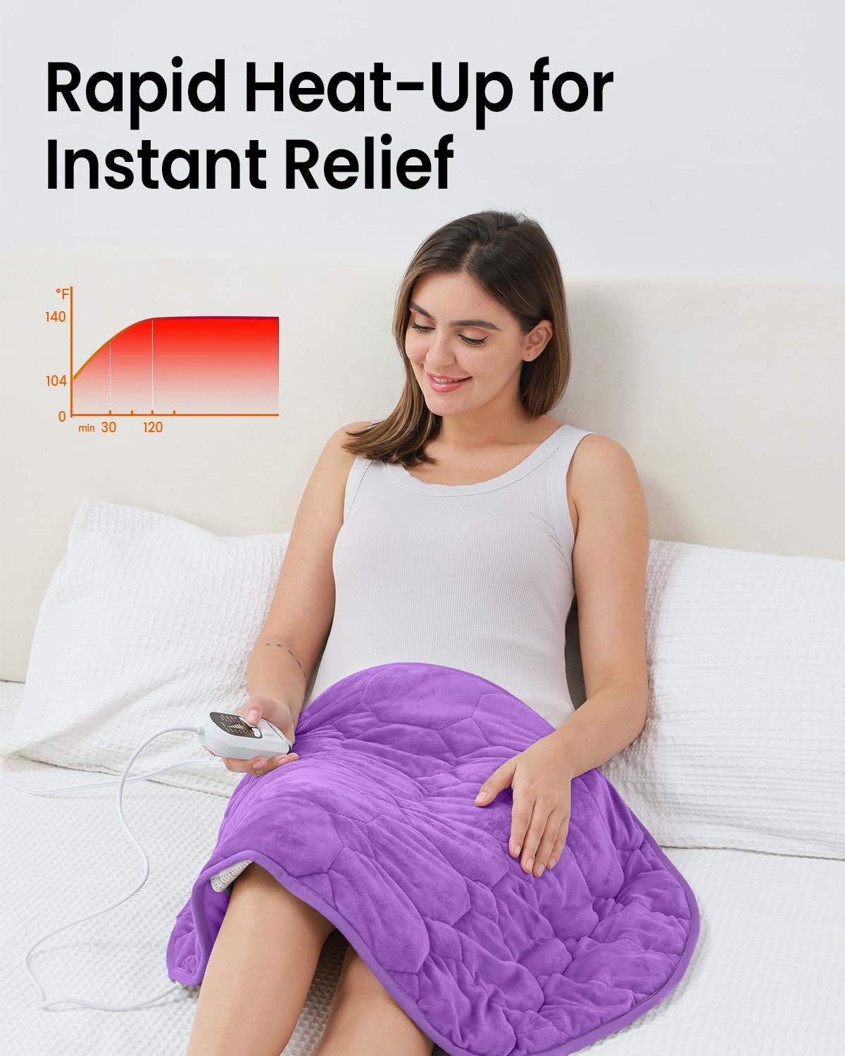 immtree Weighted Heating Pad for Deeper Pain Relief, 7lbs XXXL Size(29x24) with Fast Heat Technology, Heated Blankets for Adults, Relief for Back and Shoulder and Knee