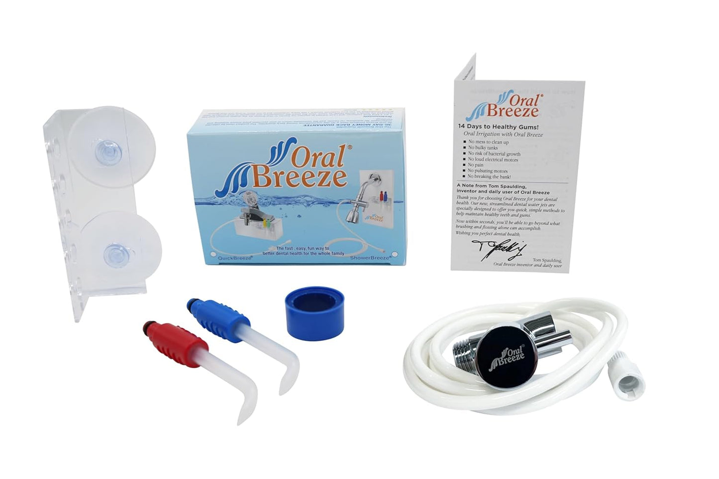Oral Breeze ShowerBreeze | Oral Irrigator & Water Pick Teeth Cleaner for Braces, Gums, Implants | Shower-Powered, No Batteries, No Mess | Adjustable Pressure & Unlimited Warm Water
