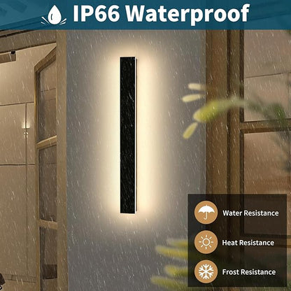47inch Modern Outdoor Wall Light, LED 3000K-6000K Dimmable Long Exterior Lighting, IP65 Waterproof, Minimalist Garage Sconce Light Fixture for House Hallway Patios with Remote Control