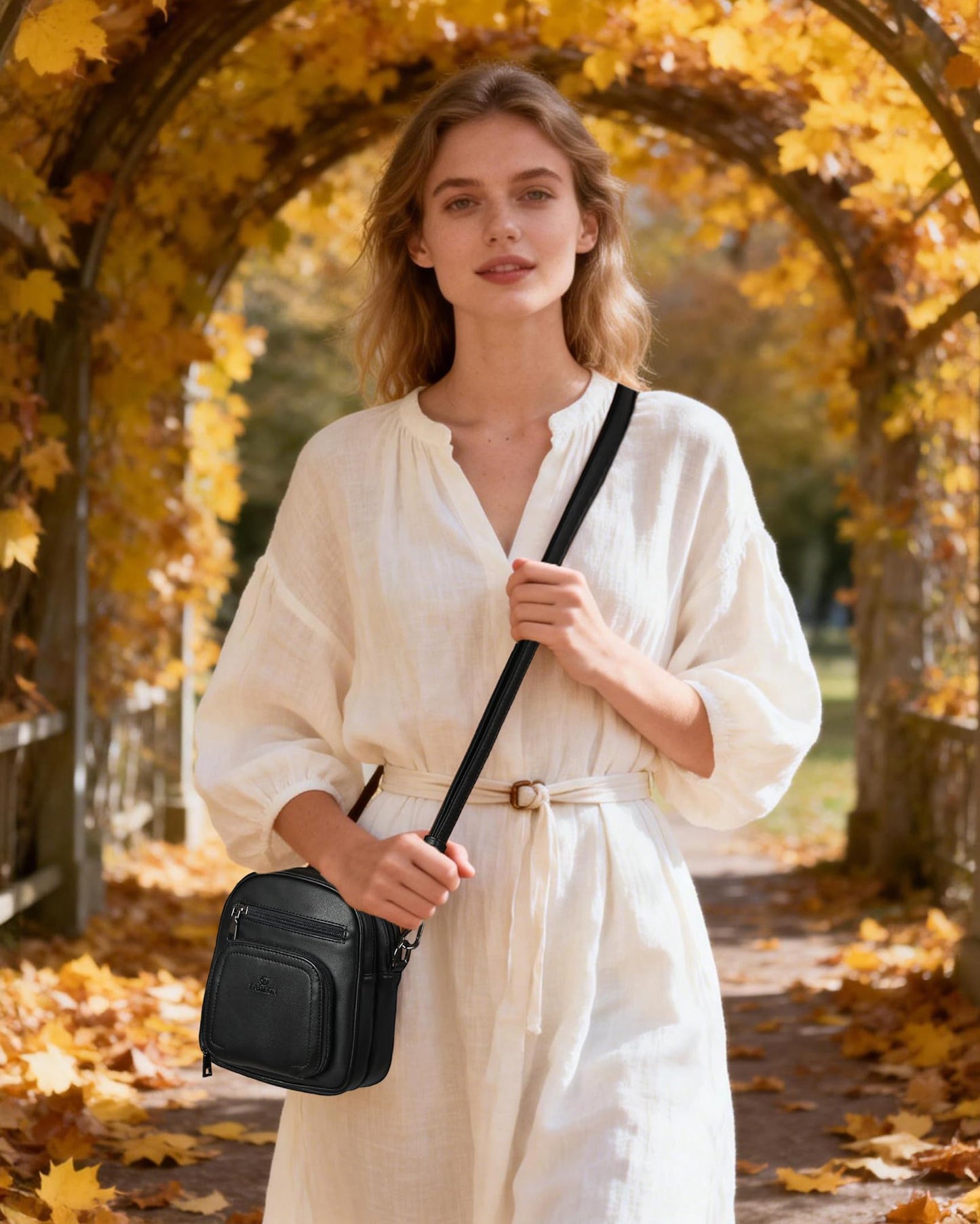 FADEON Small Purses for Women Crossbody Bags, Designer PU Leather Mini Cross Body Purse Travel Shoulder Bag Card Slots