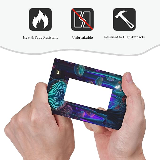 Fantasy Mushroom Forest Glowing Butterfly Single Rocker/Decora Light Switch Plate Decorative 1 Gang Outlet Cover Faceplate GFCI Electrical Receptacle Wallplate Dimmer for Bathroom Home Decor