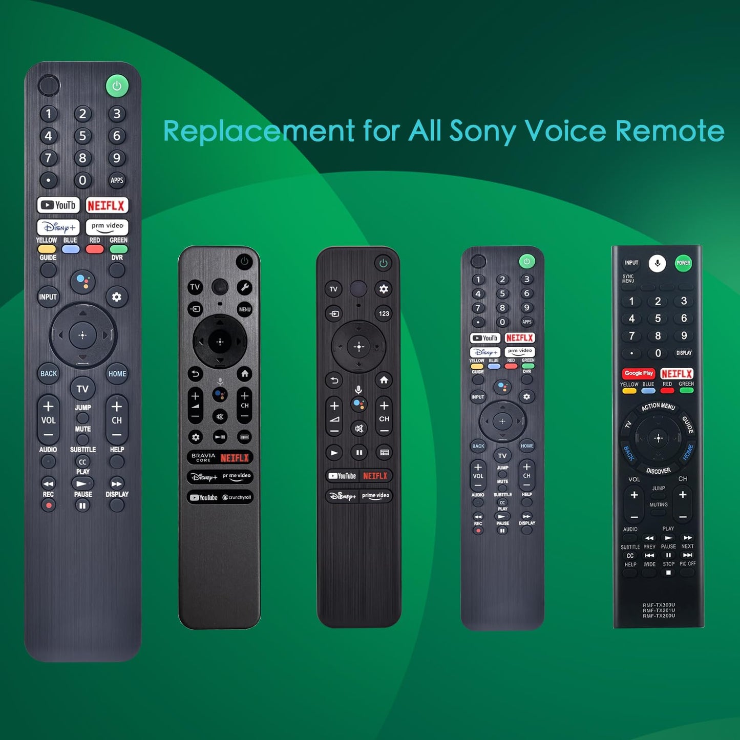 Voice Remote Replacement for Sony Smart TV Control:Comptible for 2019-2025 Sony Bravia OLED LED 4K 8K UHD,for Android Google TV with Shortcuts YouTube and Dinsey+ etc.