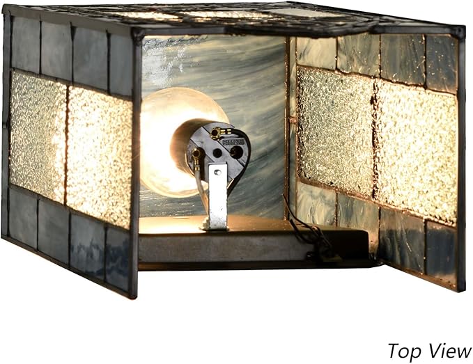 Bieye L10955 Raven Calling Outside The Gothic Window Tiffany Style Stained Glass Wall Sconces Night Light for Home Decor
