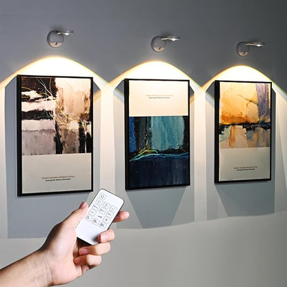 Wireless Picture Light - Battery Operated Art Display Light with Motion Sensor and Rotatable Tube