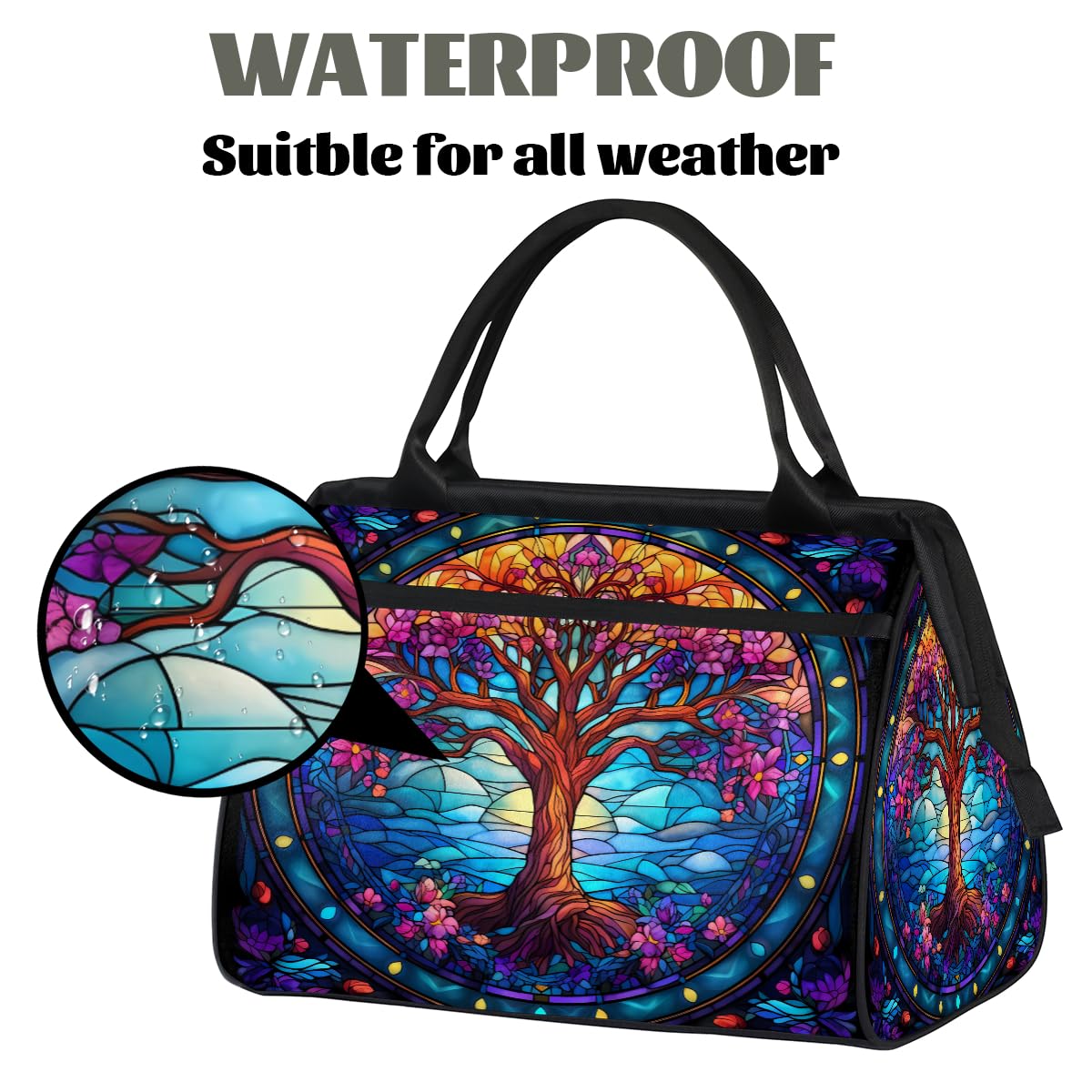 Small Weekender Bag for Women Tree Of Life Beauty Foldie Gym Duffle Bags Canvas Compact Workout Bags Carry On Tote Bag Sport Travel Overnight Sleepover Hospital for Traveling Luggage
