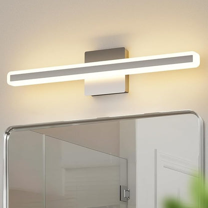 24 inch LED Vanity Lights Brushed Nickel Bathroom Light Fixture Bathroom Vanity Lights Over Mirror Vanity Lighting Fixtures 5 Color Temperature Dimmable Led Light Bar 5CCT