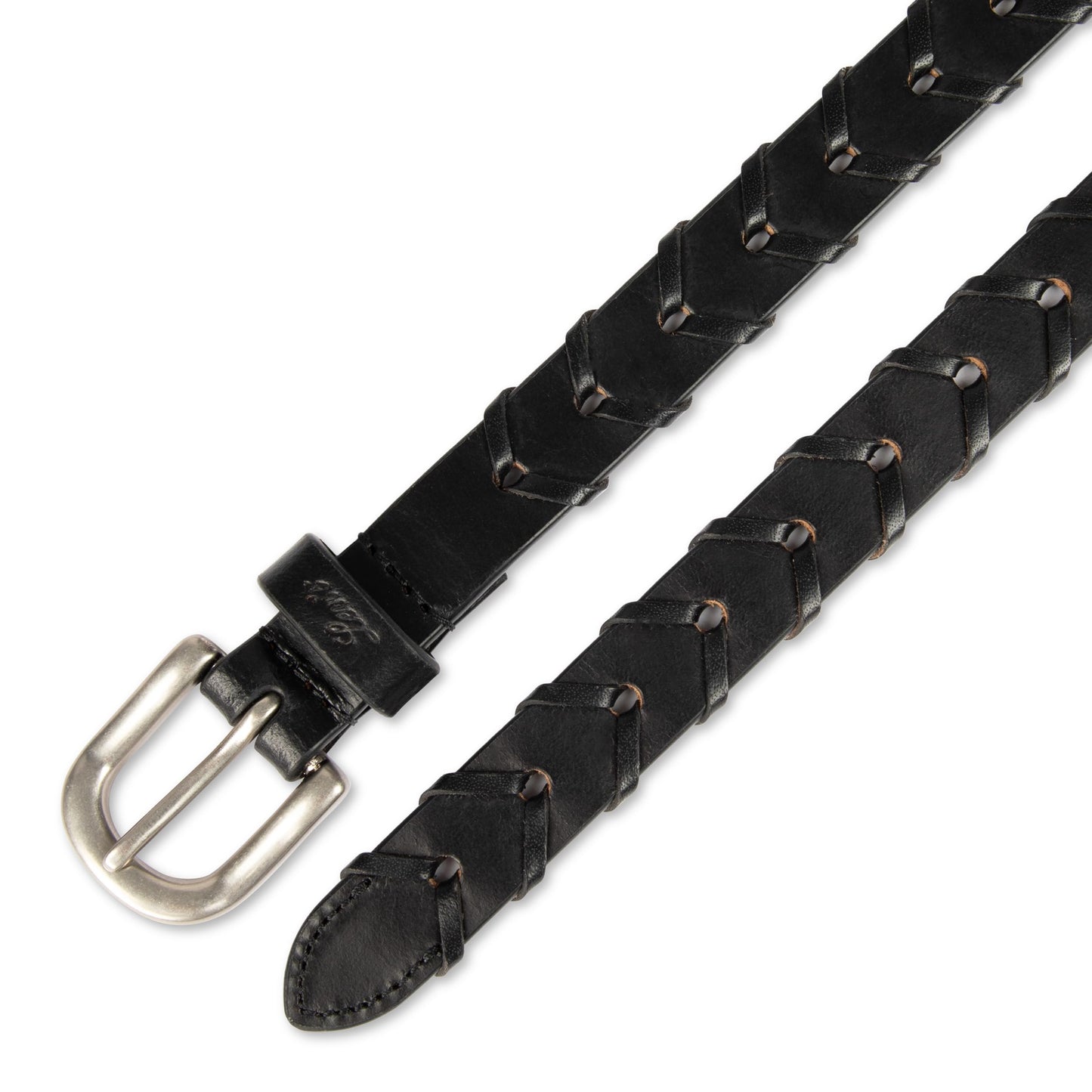 Levi's Women's Fully Adjustable Skinny Leather Braid Belt, Black, Small