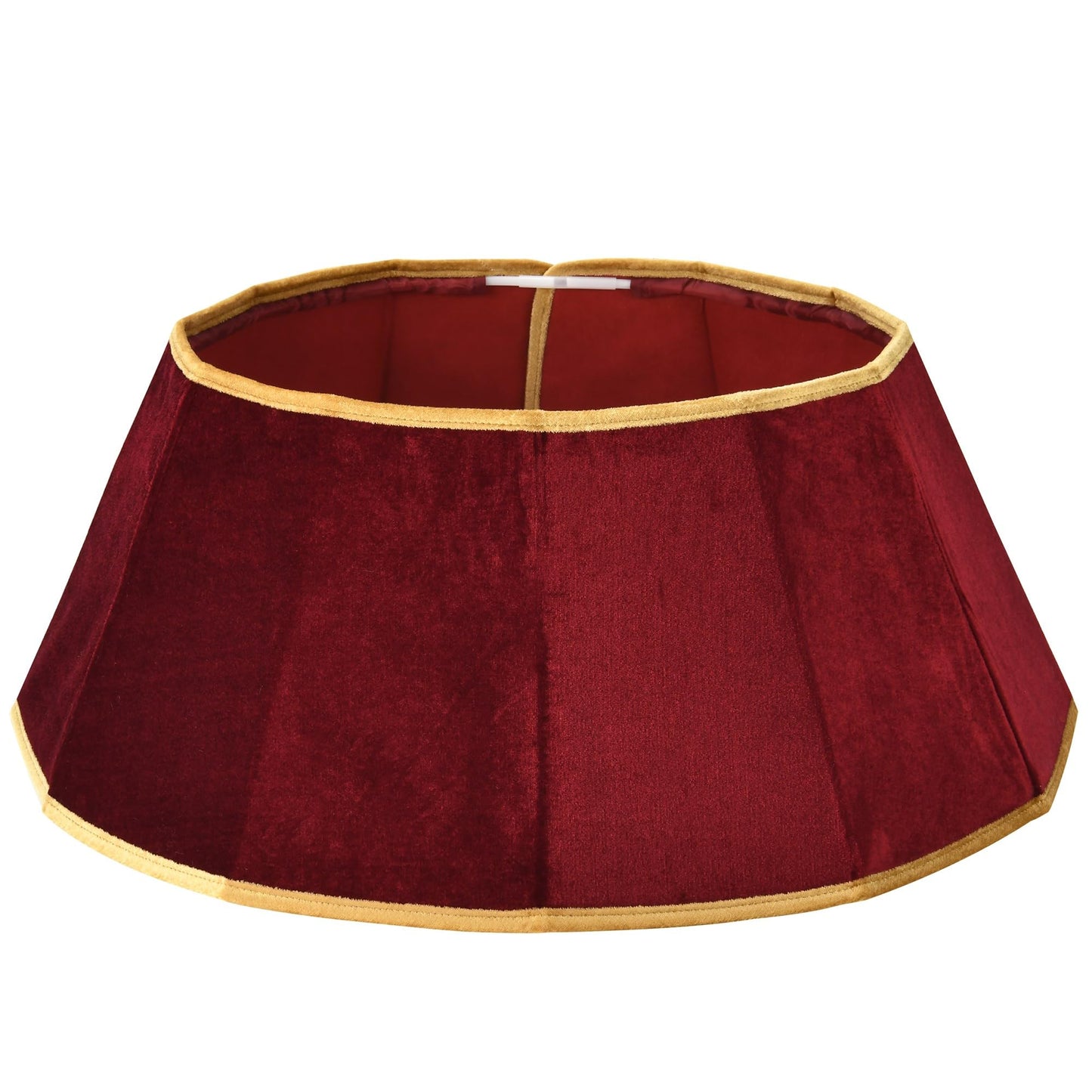 ONGLYP Christmas Tree Collar,25.5'' Velvet Christmas Tree Skirt Foldable Xmas Tree Stand Base Cover,Easy Set Up Tree Collar for Artificial Trees Holiday Home Decoration (Dark Red)