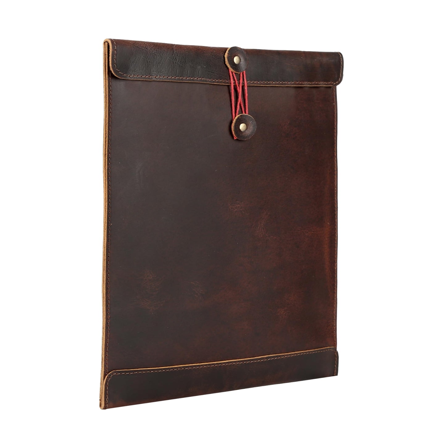 Leather Document Holder Mailing Envelope,Office & Work Resume Sales Portfolio Binder Folder-Interview/Legal Document Organizer Handmade (12.5 inches) (Bourbon Brown)